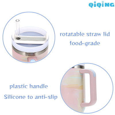 auto mug with handle and straw